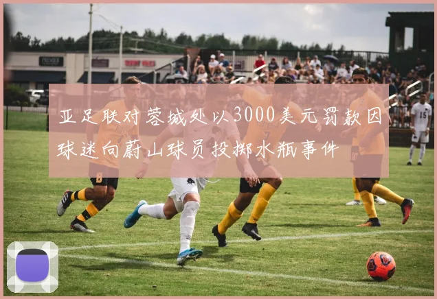 亚足联对蓉城处以3000美元罚款因球迷向蔚山球员投掷水瓶事件
