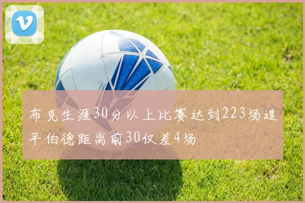布克生涯30分以上比赛达到223场追平伯德距离前30仅差4场